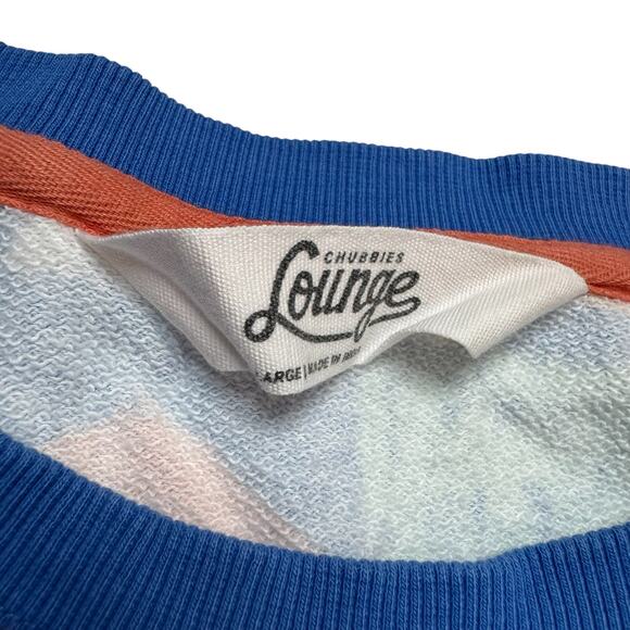 CHUBBIES Comfort Crewneck Sweatshirt Geometric Palm Trees Print Size Large Mens - Picture 3 of 7